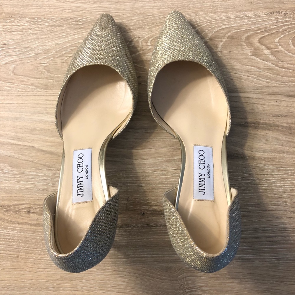 NWOT Jimmy Choo Romy 60 Gold Heels